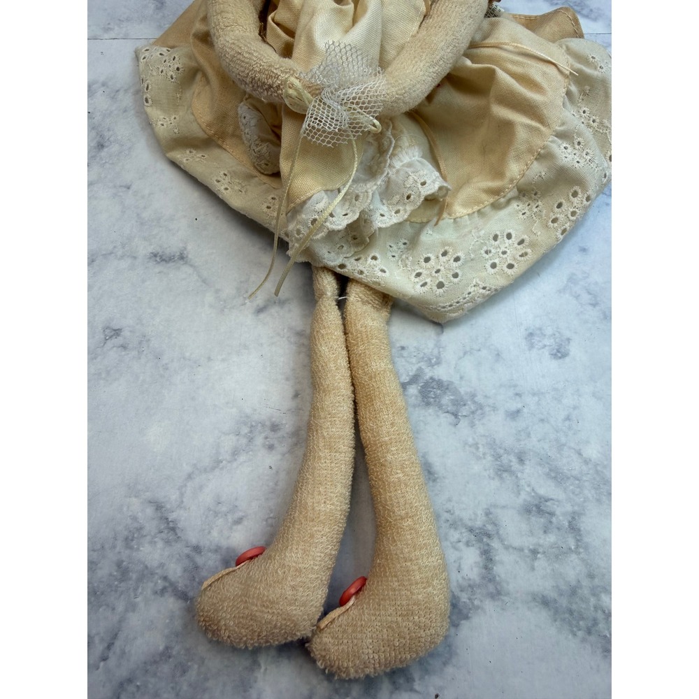 Vtg Lee & Lee Dallas Teddy Bear Plush Victorian Eyelet Dress Bonnet Cream 14" - Picture 12 of 12